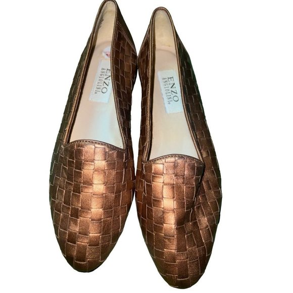 Enzo Angiolini Copper Weave Leather Flats Shoes -- 8-1/2M - Picture 2 of 10